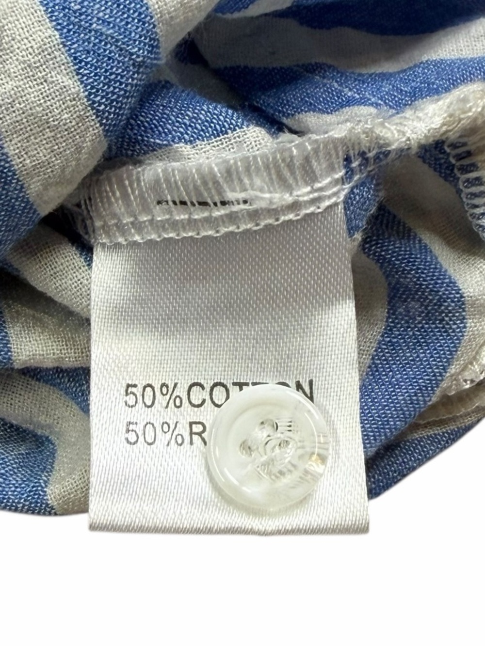 Boutique RSWO Blue & White Stripe Long Sleeve Button Down - Size Small - Picture 10 of 16